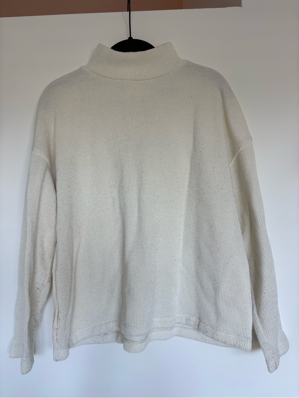 Classic Cream Mock Neck Women's Sweater